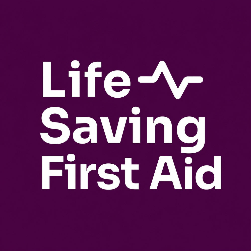 Life Saving First Aid logo for CPR certification, emergency response, and workplace safety training