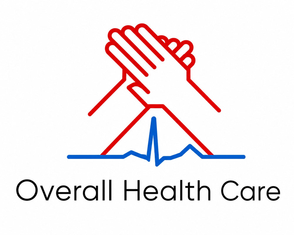 Overall Health Care logo for medical support, wellness services, and healthcare assistance
