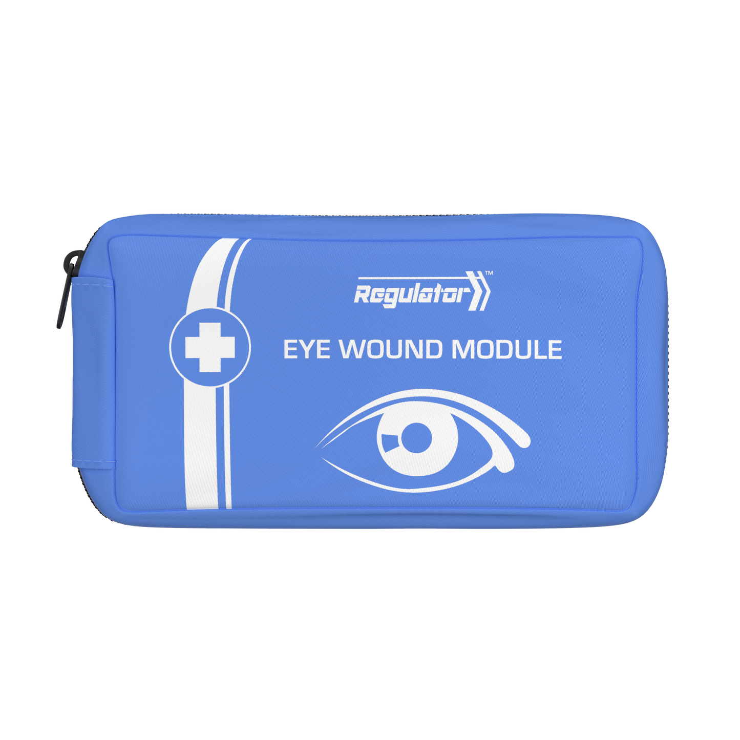 Blue eye care module pouch with 'Regulator' branding on a white background