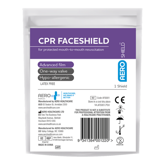 CPR Face Shield with One-Way Valve – Individual