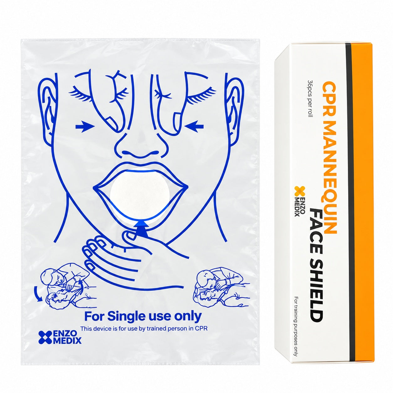 Sheild Rool CPR Face Shield Roll 36pcs | First Aid Training Supplies – Enzo Medix