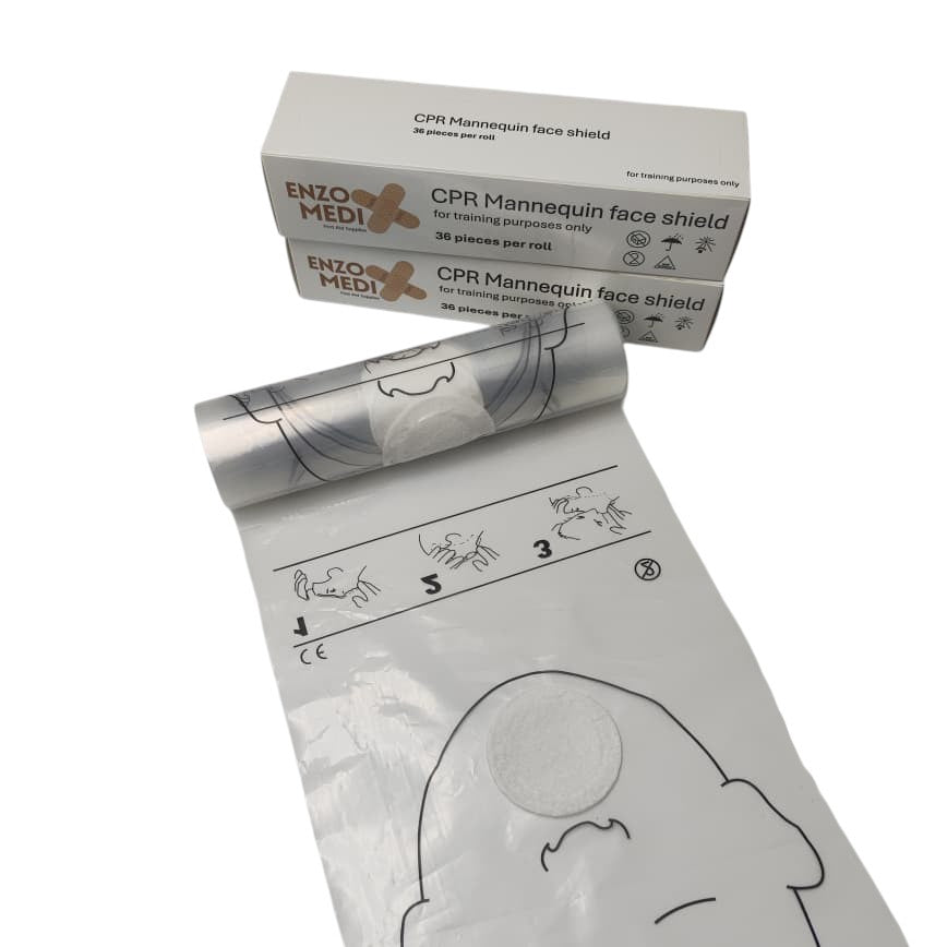 Disposable CPR mask rolls with filter valves, hygienic rescue breathing barriers for instructors and responders