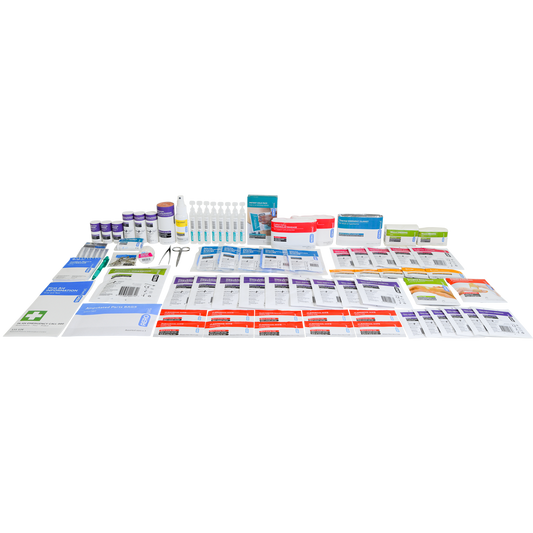 Assorted medical supplies and equipment on a white background