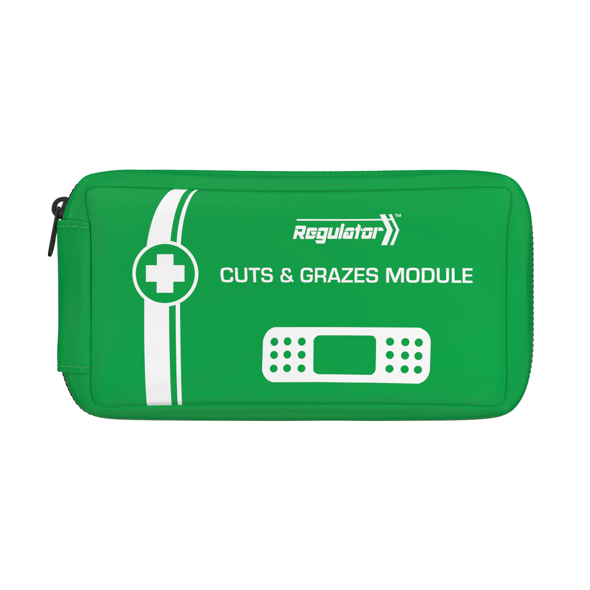 Green first aid kit module with 'Regulator' branding on a white background
