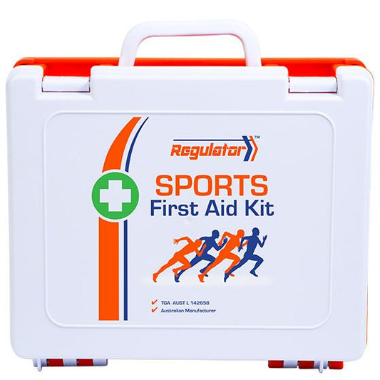 Sports first aid kit with 'Regulator' branding on a white background