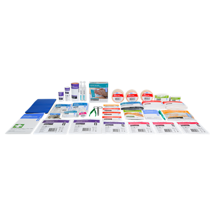 Collection of first aid kit supplies