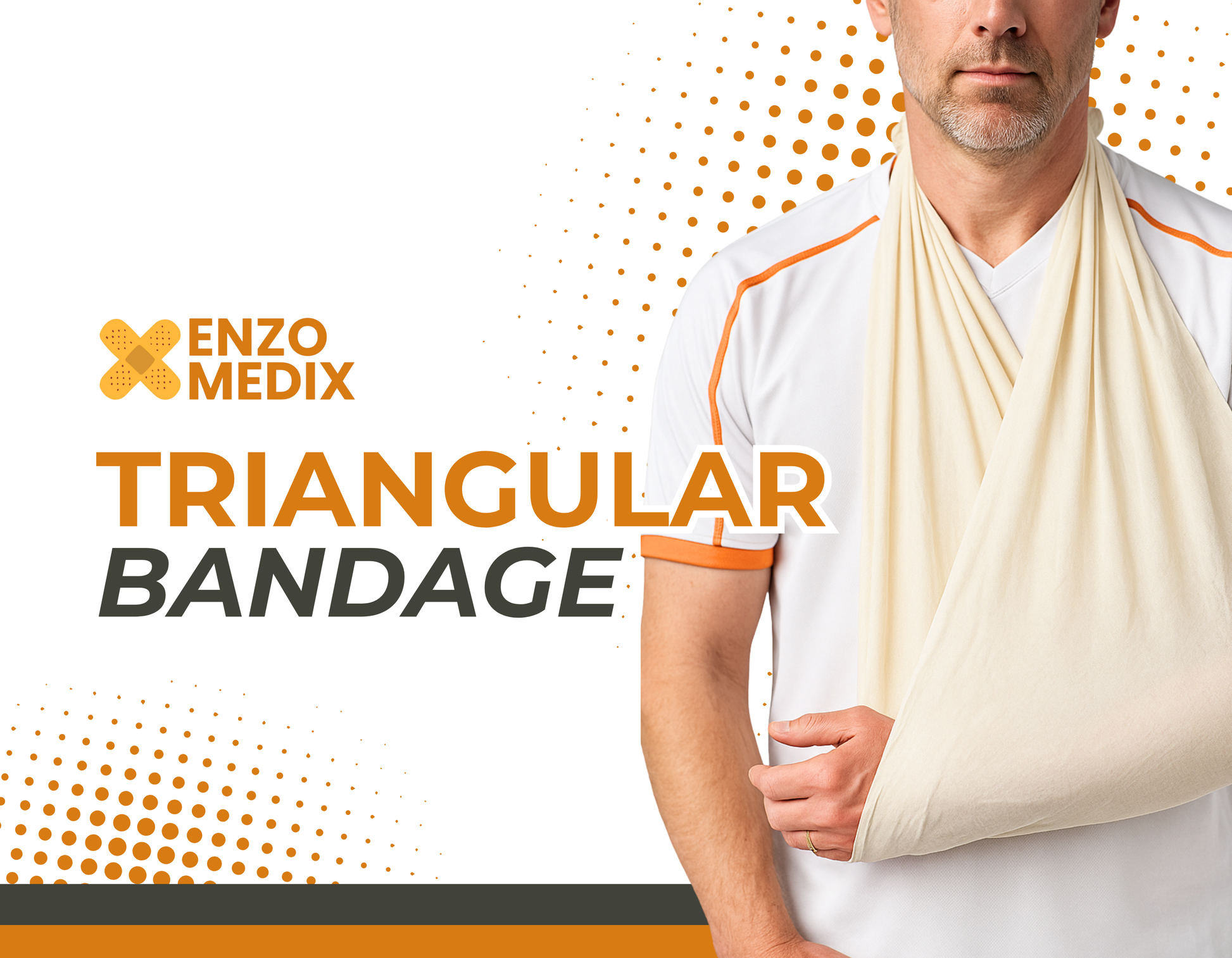 Premium triangular bandage for first aid kits, durable cotton sling for arm support, splinting, and emergency care