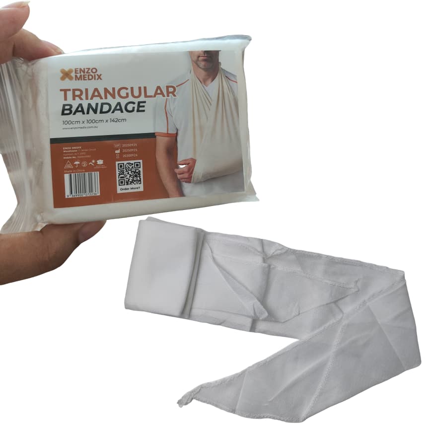 Medical grade triangular bandage for CPR and first aid kits, reusable sling wrap for fractures, sprains, and injuries